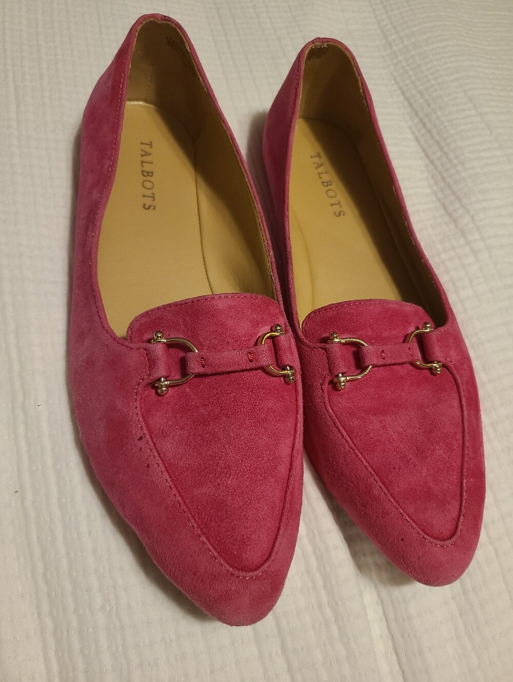 Talbots Pink Leather Suede Loafer Flats